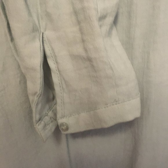 Powder Blue Semi Sheer Tunic Blouse - Picture 6 of 14